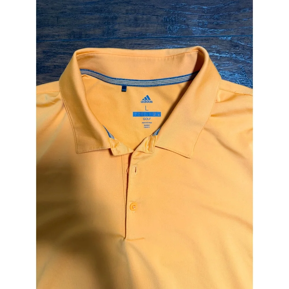 Adidas‎ Golf Mens Orange Brookside 1927 Performance Polo Shirt Large L